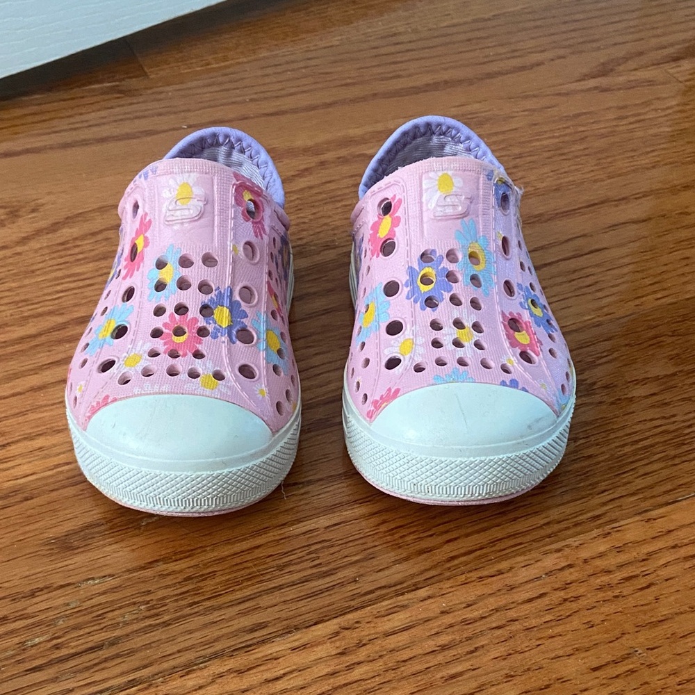 Sketchers Toddler Pink Floral Slip-On Shoes
